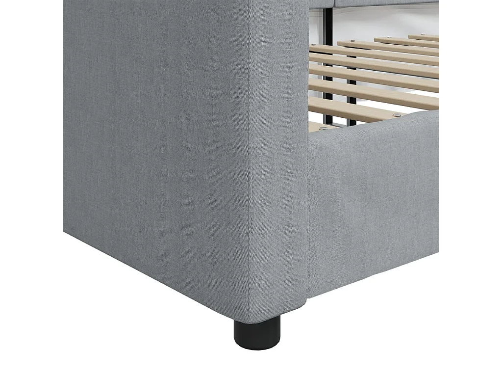 Lit de repos sans matelas gris clair 90x200 cm tissu