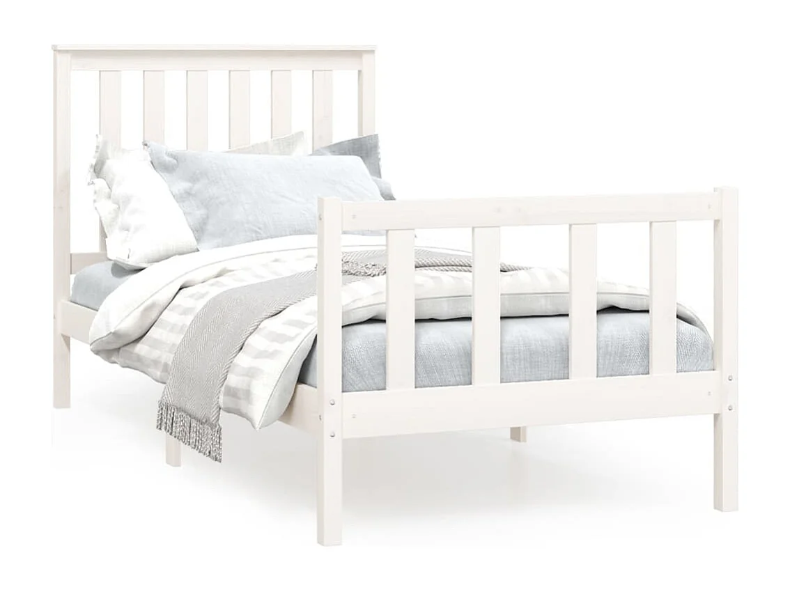 Cadre de lit sans matelas blanc 100x200 cm bois de pin massif