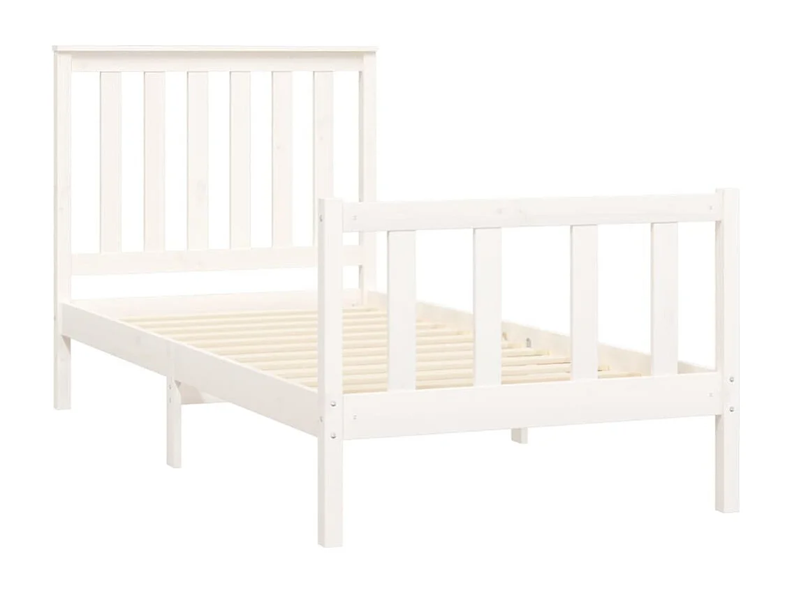 Cadre de lit sans matelas blanc 100x200 cm bois de pin massif