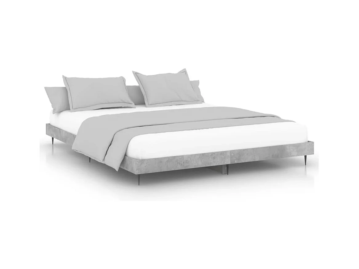 Bedframe bewerkt hout betongrijs 140x200 cm