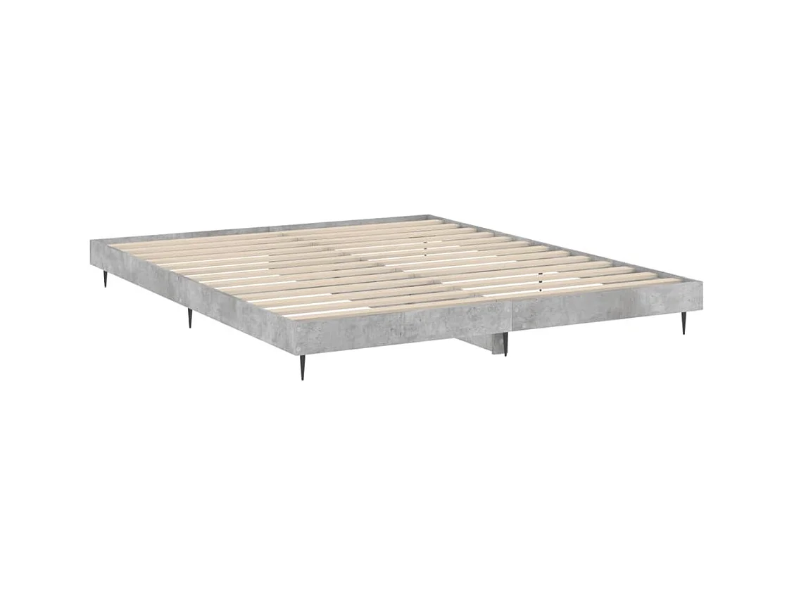 Bedframe bewerkt hout betongrijs 140x200 cm