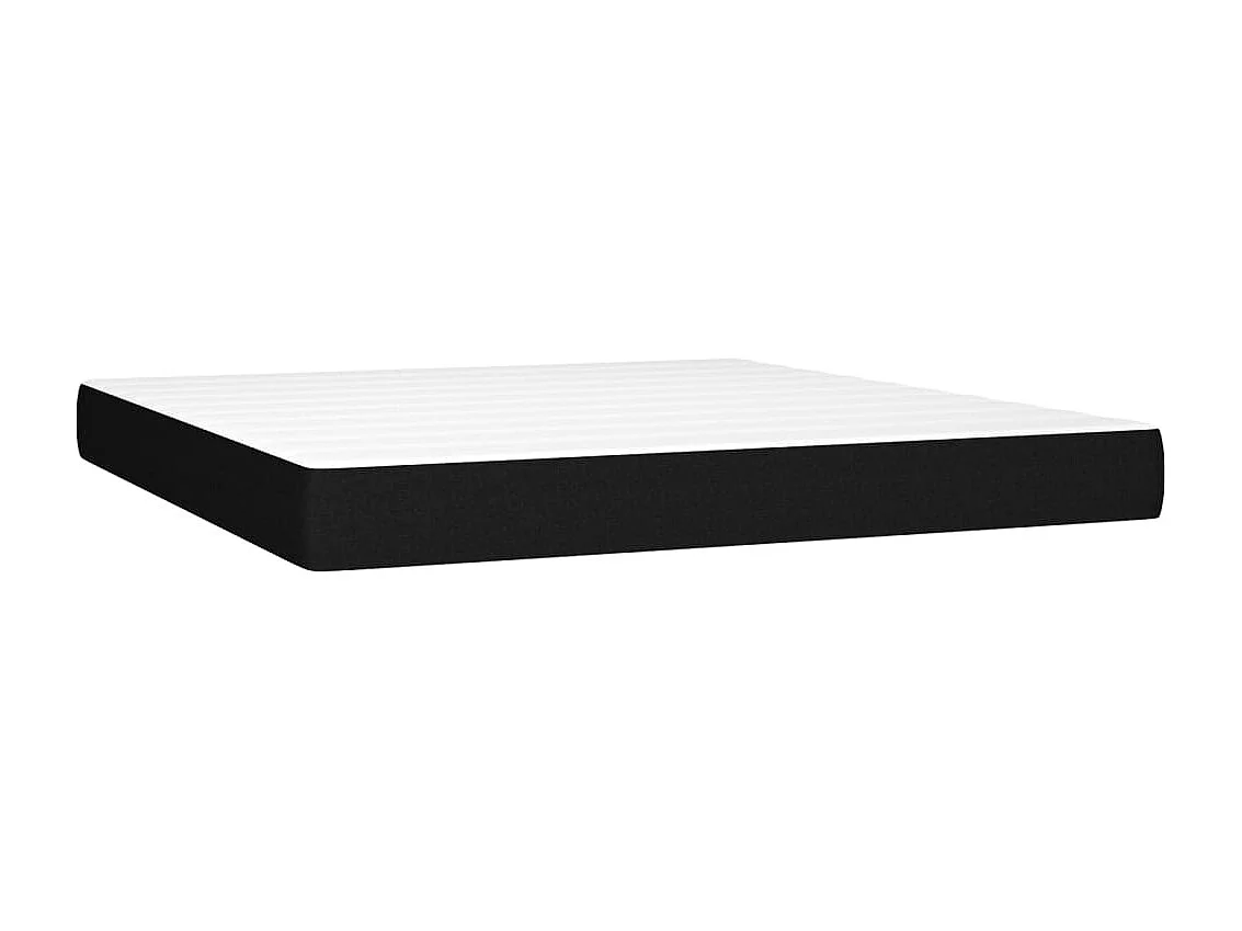 Cama box spring con colchón tela negro 160x200 cm