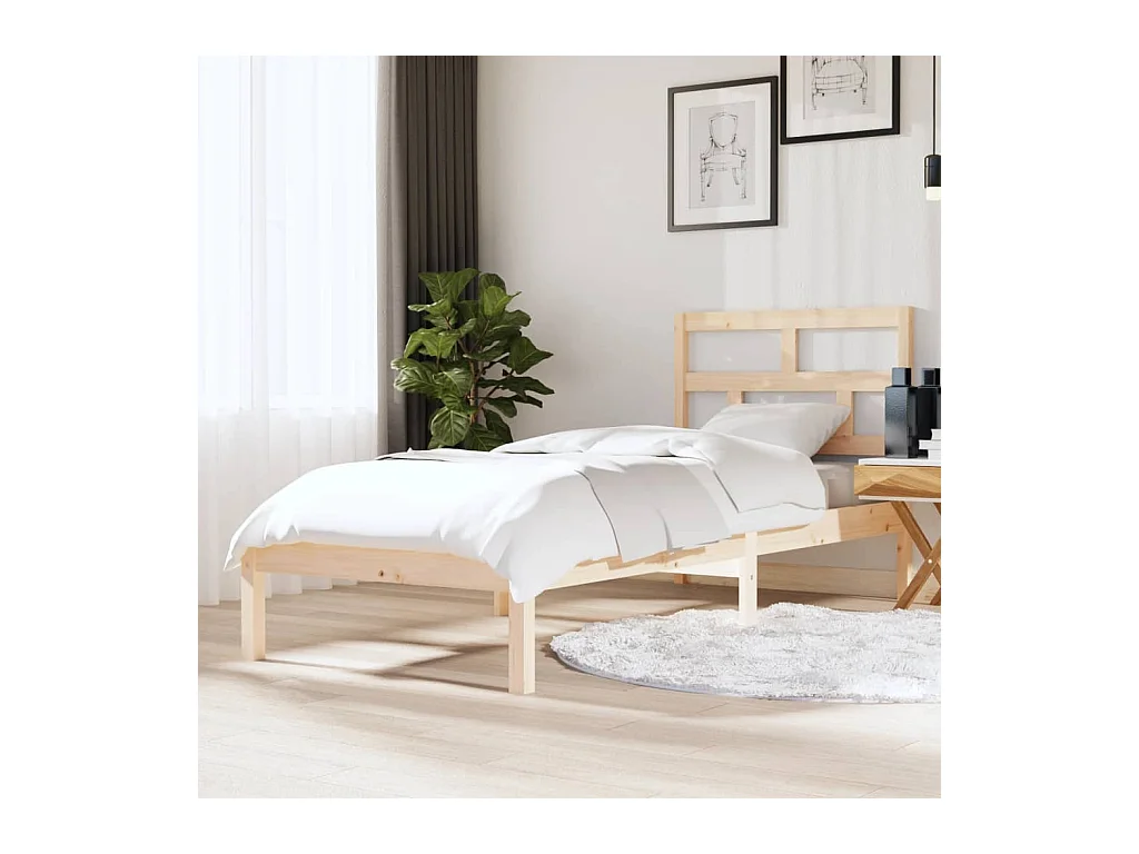 Bedframe massief hout 75x190 cm