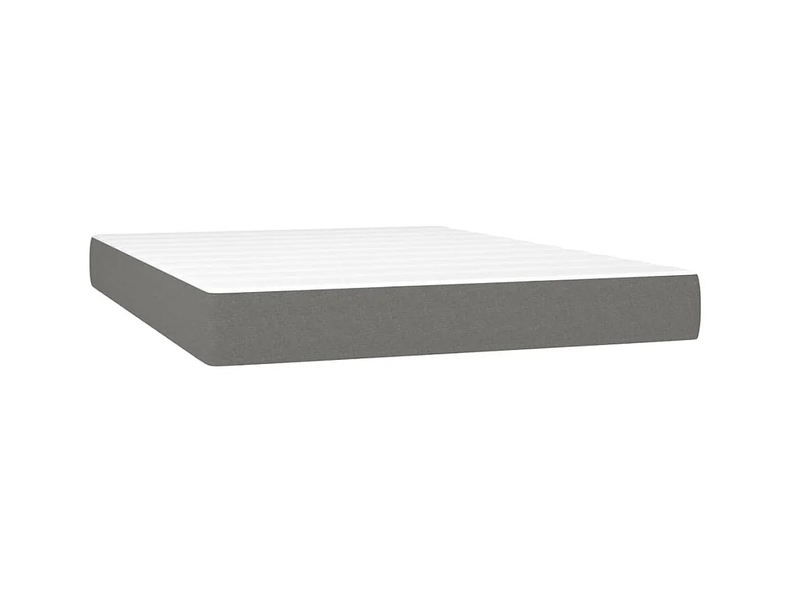 Boxspring met matras en LED stof donkergrijs 140x190 cm