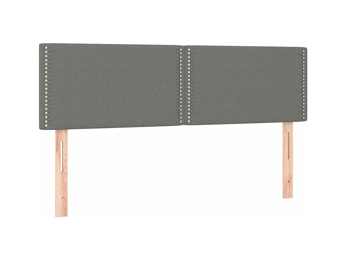 Boxspring met matras en LED stof donkergrijs 140x190 cm