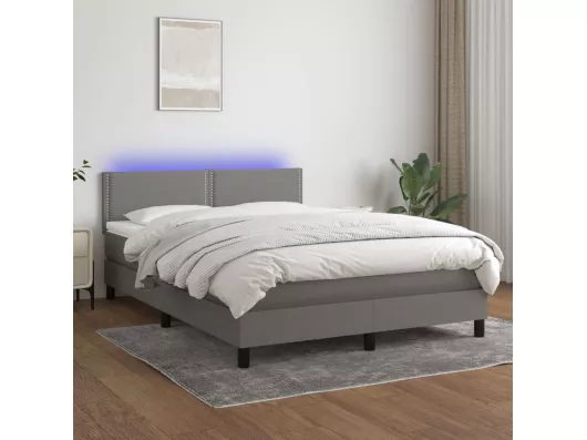 Kauf Unique Boxspringbett mit Matratze & LED Dunkelgrau 140x190 cm Stoff