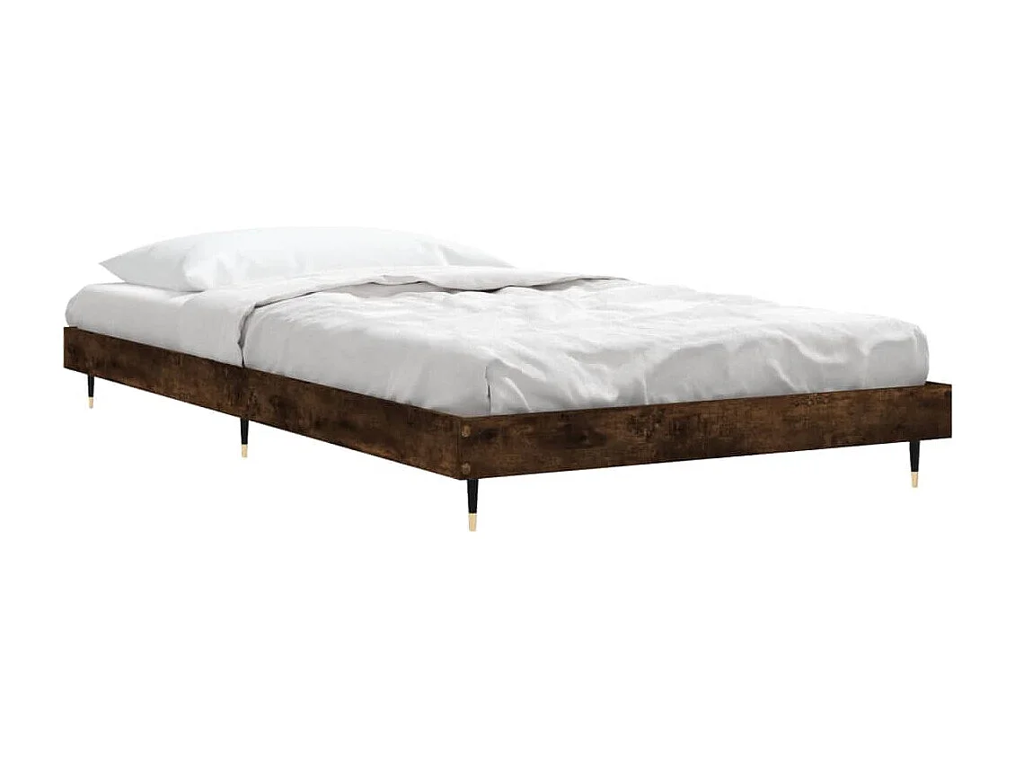 Cadre de lit sans matelas chêne fumé 100x200 cm bois ingénierie