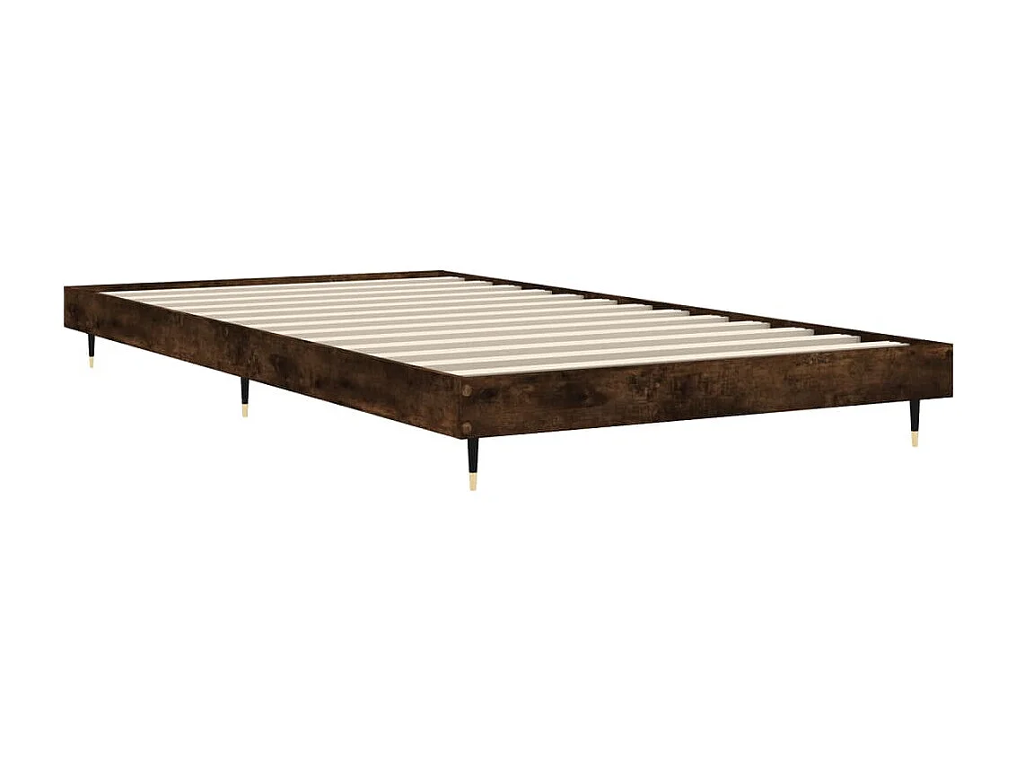 Cadre de lit sans matelas chêne fumé 100x200 cm bois ingénierie