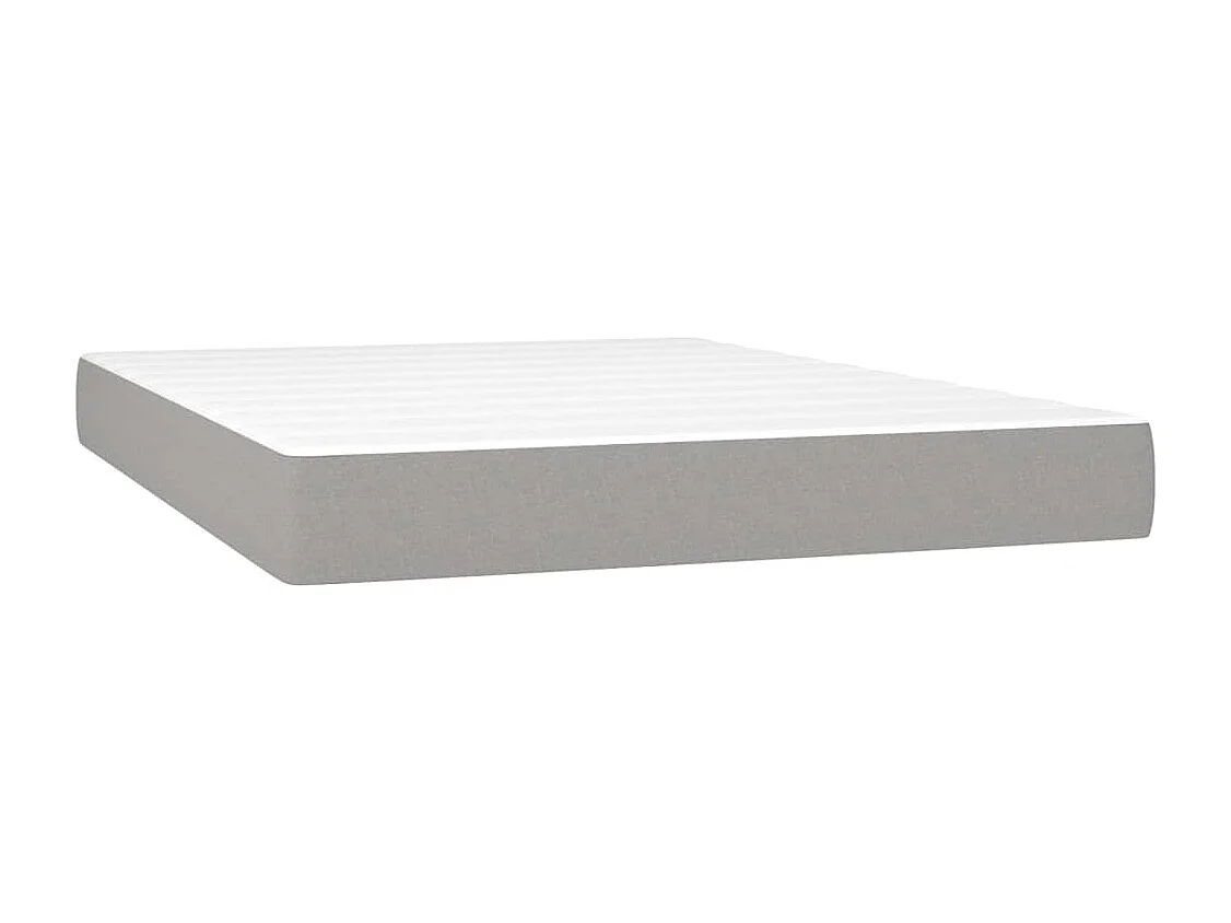 Boxspringbett mit Matratze & LED Hellgrau 140x190 cm Stoff