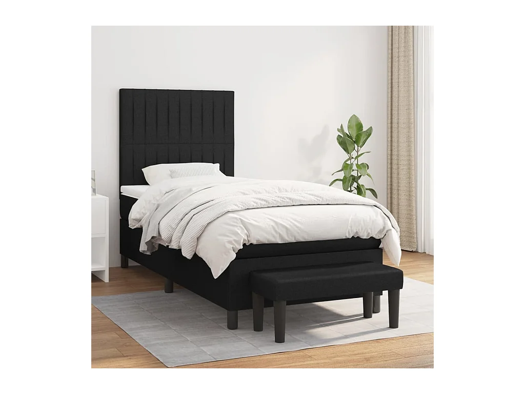 Giroletto a Molle con Materasso Nero 80x200 cm inTessuto