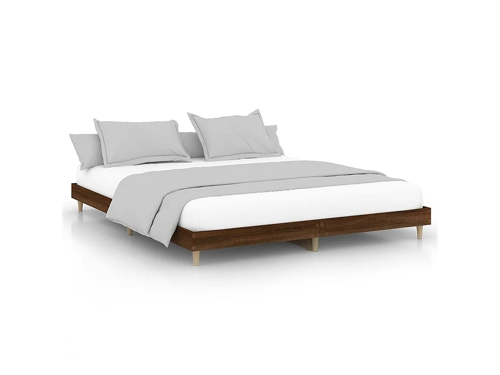 Cadre de lit sans matelas chêne marron 200x200 cm