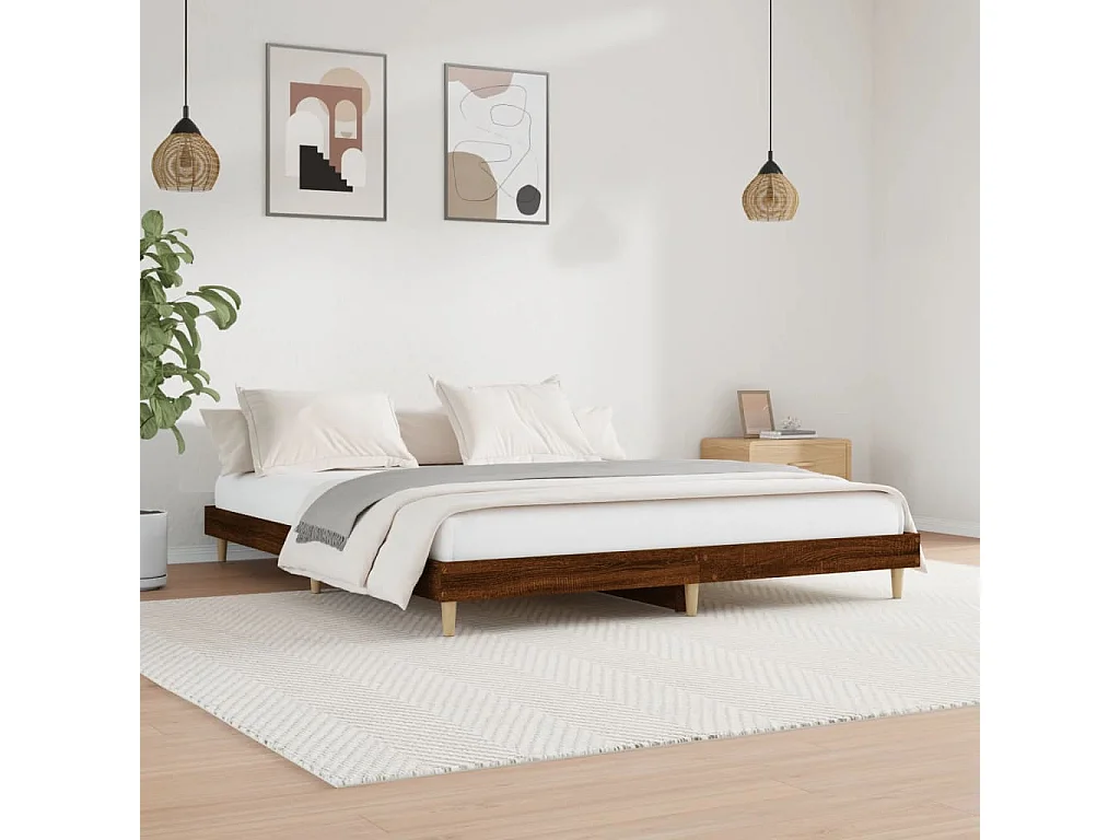 Cadre de lit sans matelas chêne marron 200x200 cm
