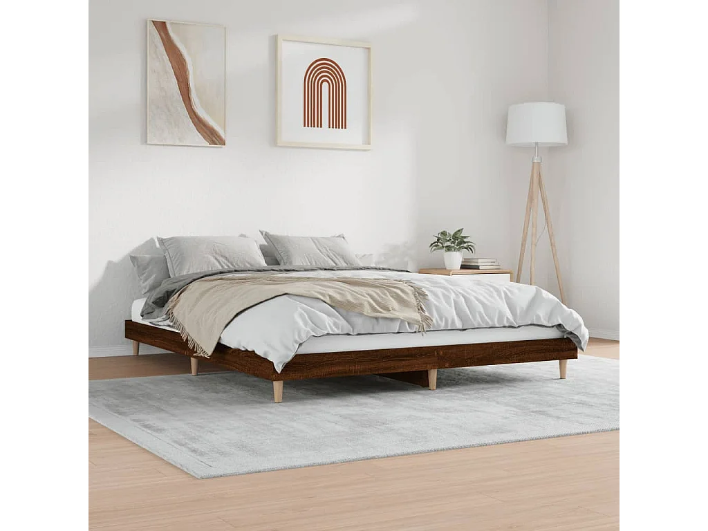 Cadre de lit sans matelas chêne marron 200x200 cm