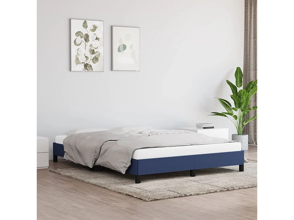 Bedframe zonder matras stof blauw 140x190 cm