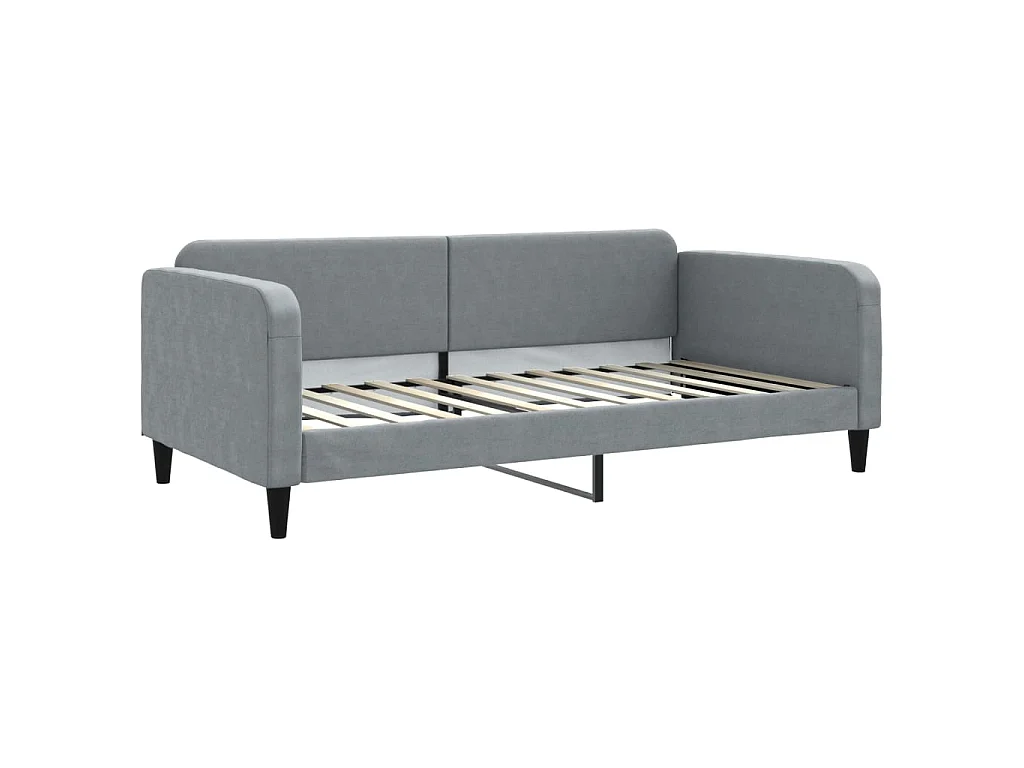 Divano Letto Estraibile Cassetti Grigio Chiaro 100x200 Tessuto