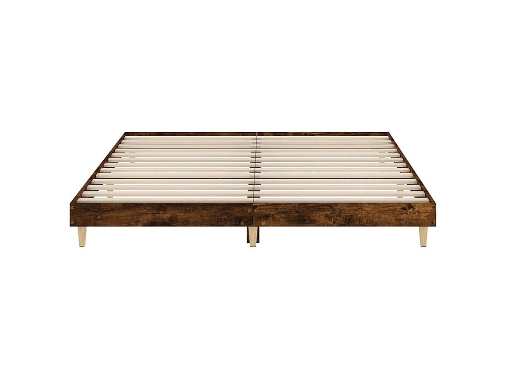 Cadre de lit sans matelas chêne fumé 160x200 cm bois ingénierie