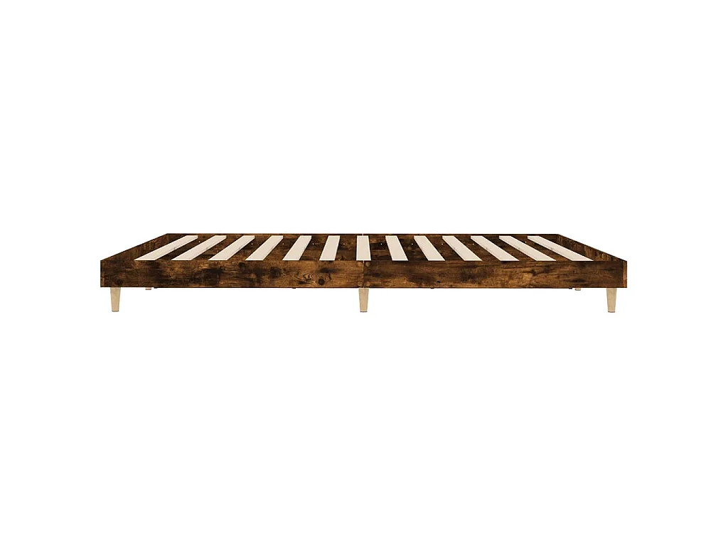 Cadre de lit sans matelas chêne fumé 160x200 cm bois ingénierie