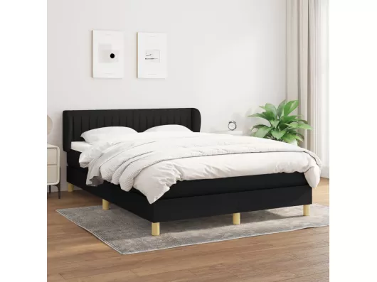 Kauf Unique Boxspringbett mit Matratze Schwarz 140x190 cm Stoff