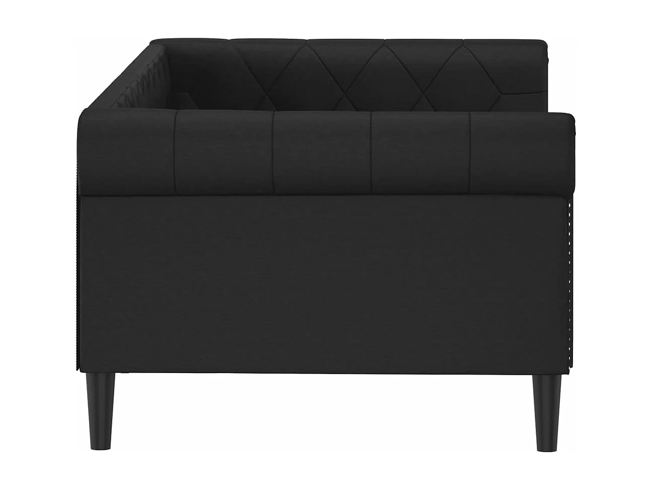 Sofá cama sin colchón cuero sintético negro 80x200 cm