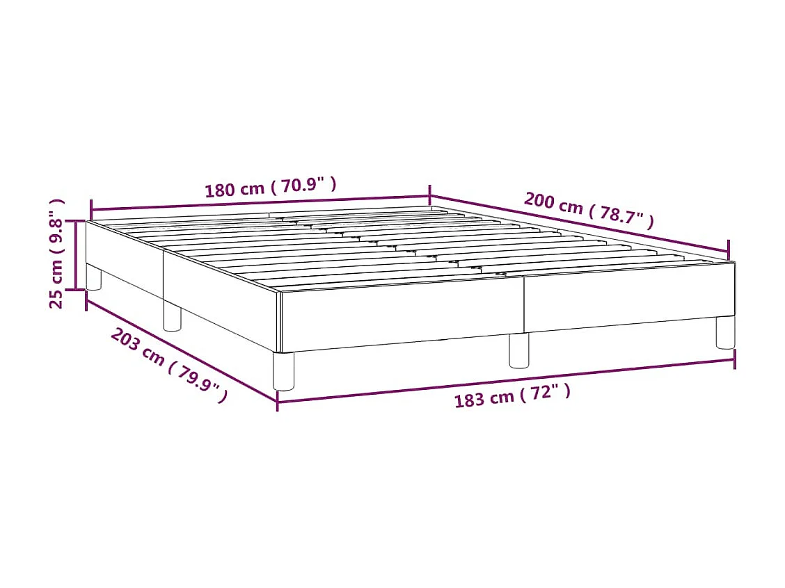 Bedframe kunstleer grijs 180x200 cm
