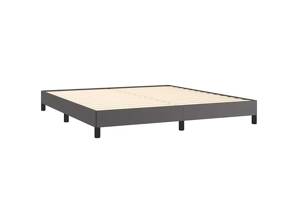 Cadre de lit sans matelas gris 180x200 cm similicuir