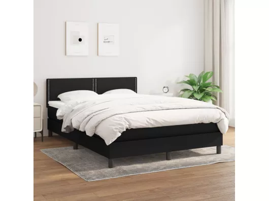 Kauf Unique Boxspringbett mit Matratze Schwarz 140x200 cm Stoff