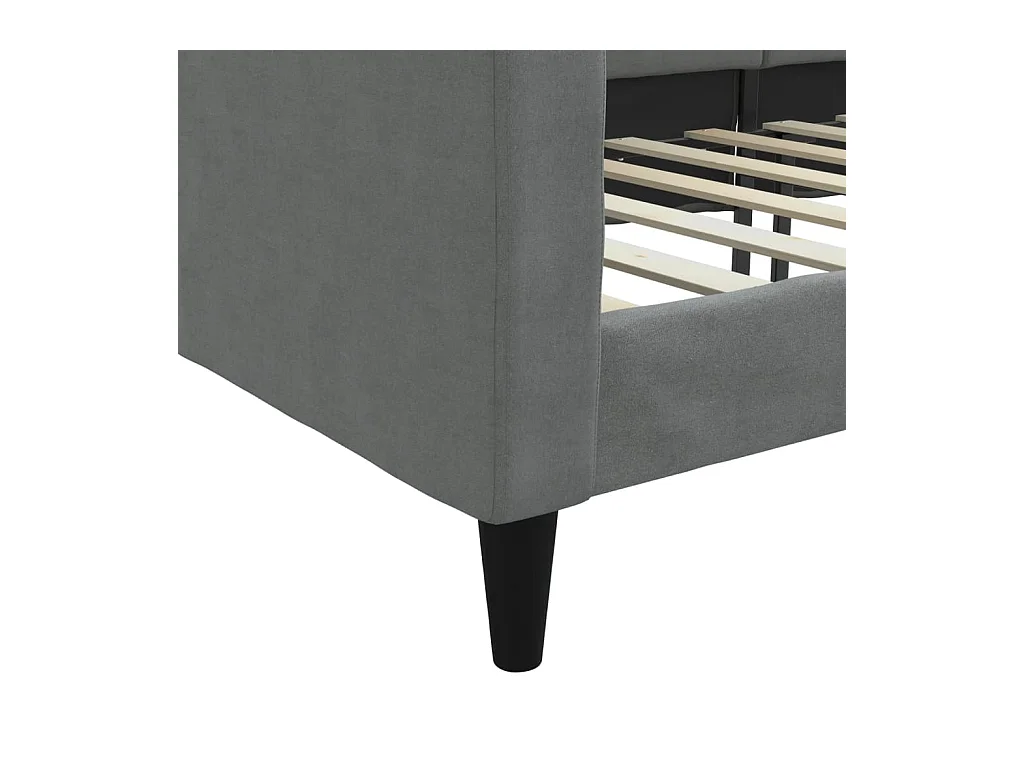 Lit de repos gris foncé 100x200 cm tissu