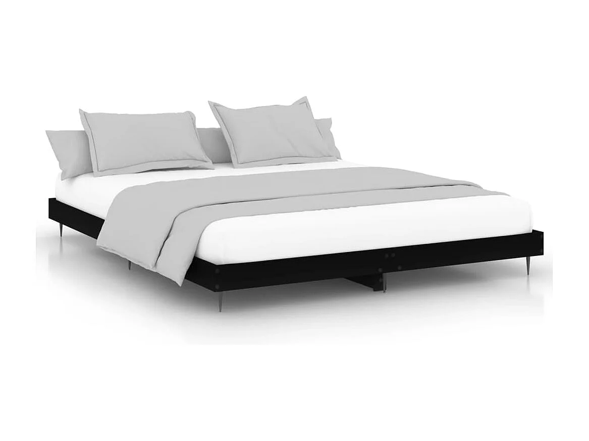 Cama sin colchón negro 180x200 cm madera de ingeniería