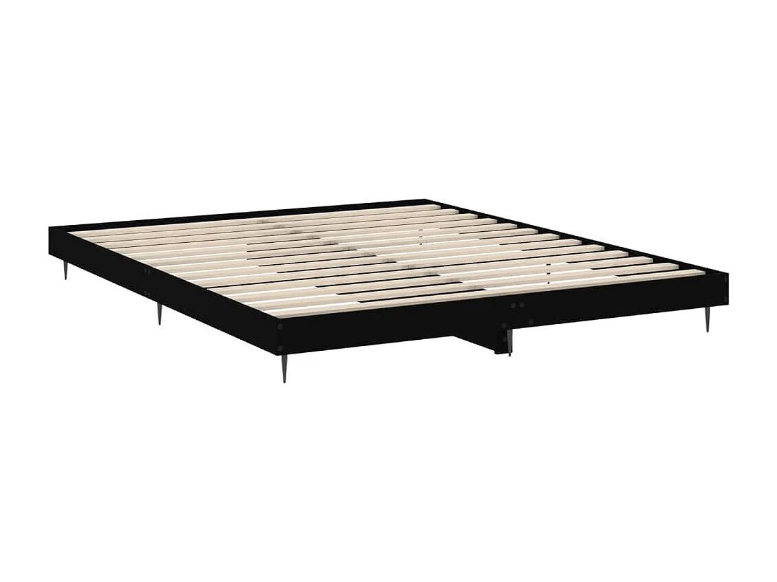 Cama sin colchón negro 180x200 cm madera de ingeniería