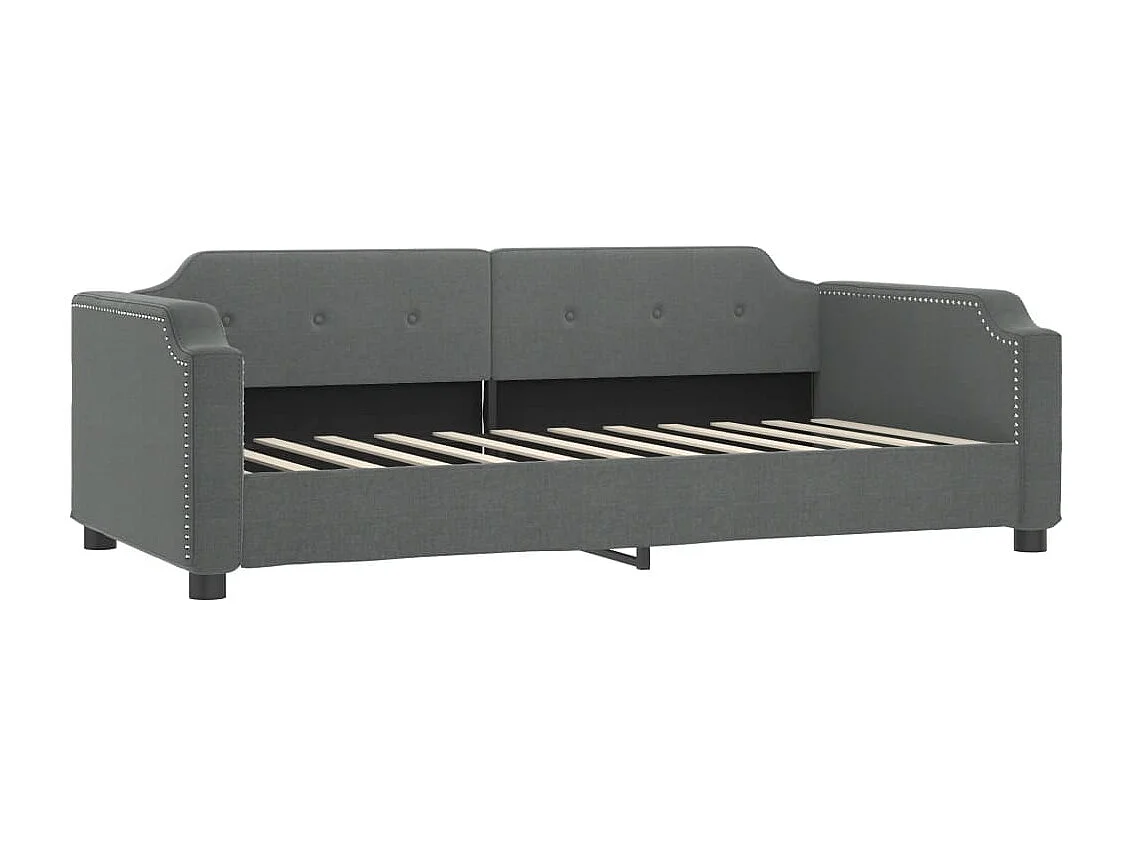 Lit de repos sans matelas gris foncé 90x200 cm tissu