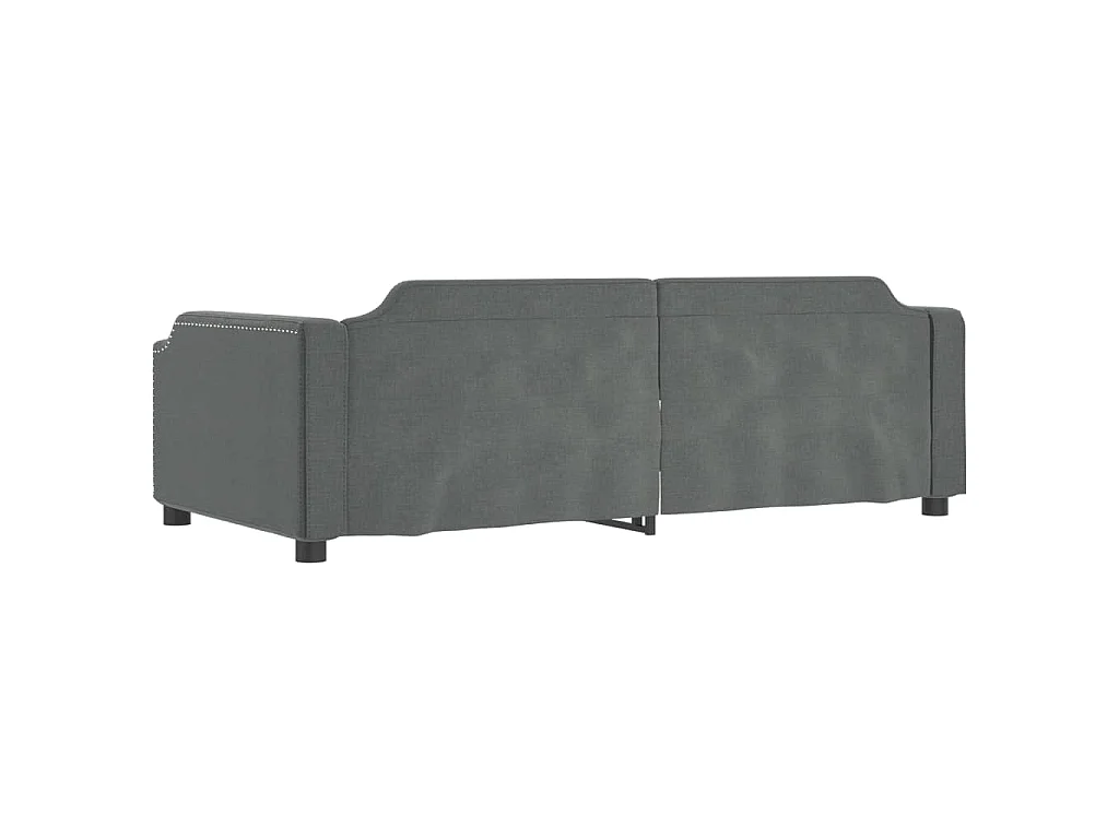 Sofá-cama 90x200 cm tecido cinzento-escuro