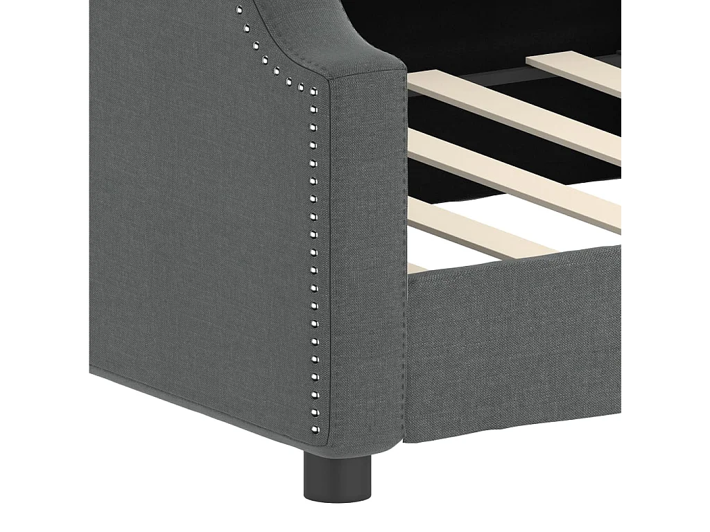 Sofá-cama 90x200 cm tecido cinzento-escuro