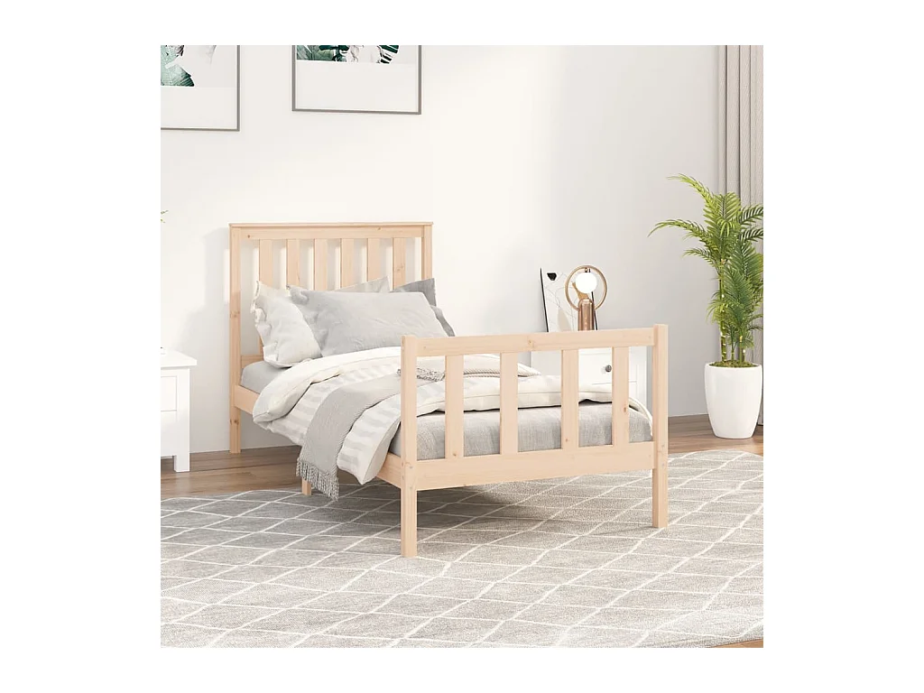 Cadre de lit sans matelas 100x200 cm bois massif de pin
