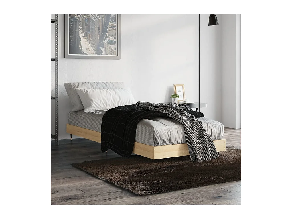 Cadre de lit sans matelas chêne sonoma 75x190 cm