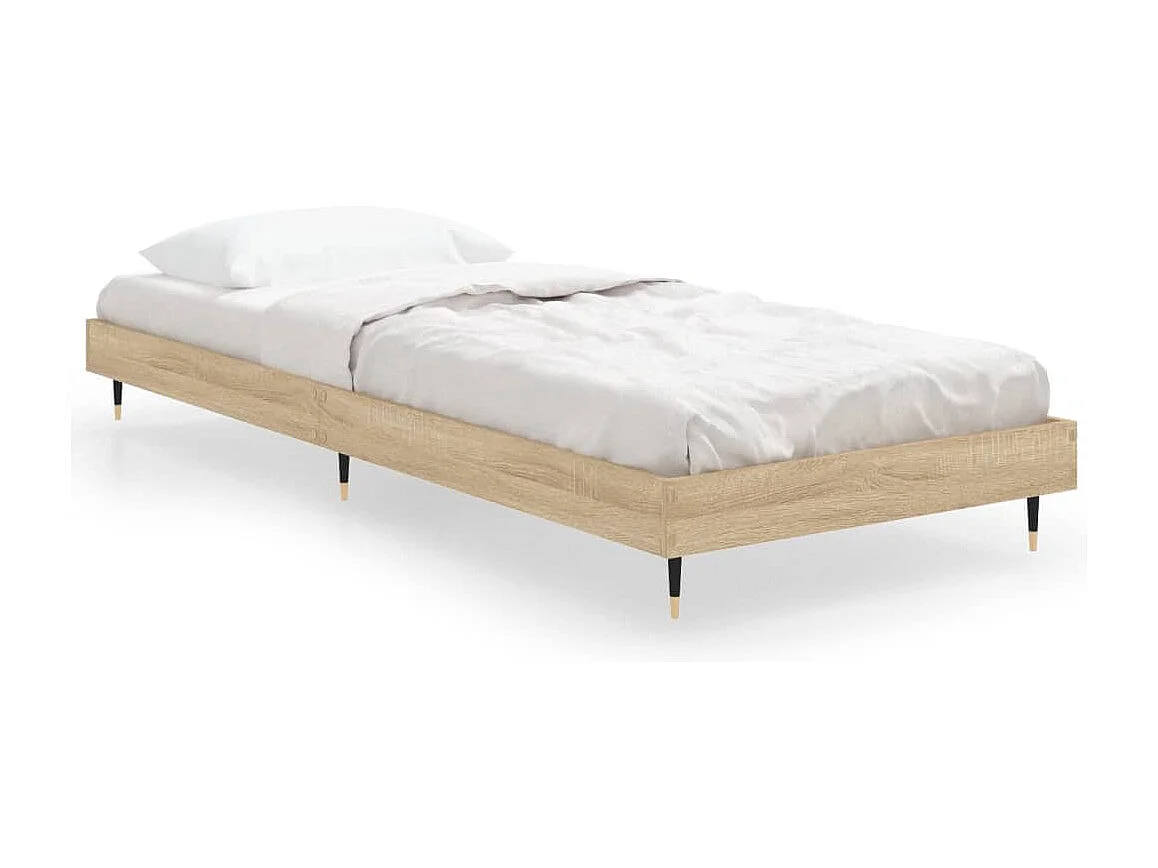 Cadre de lit sans matelas chêne sonoma 75x190 cm