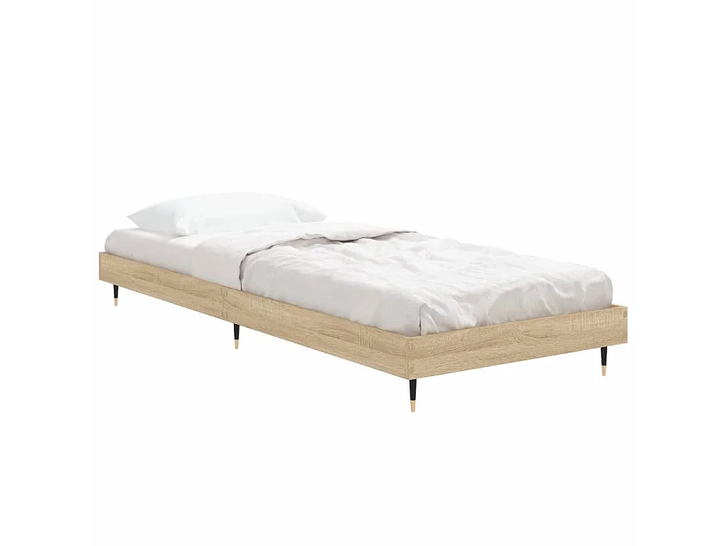 Cadre de lit sans matelas chêne sonoma 75x190 cm