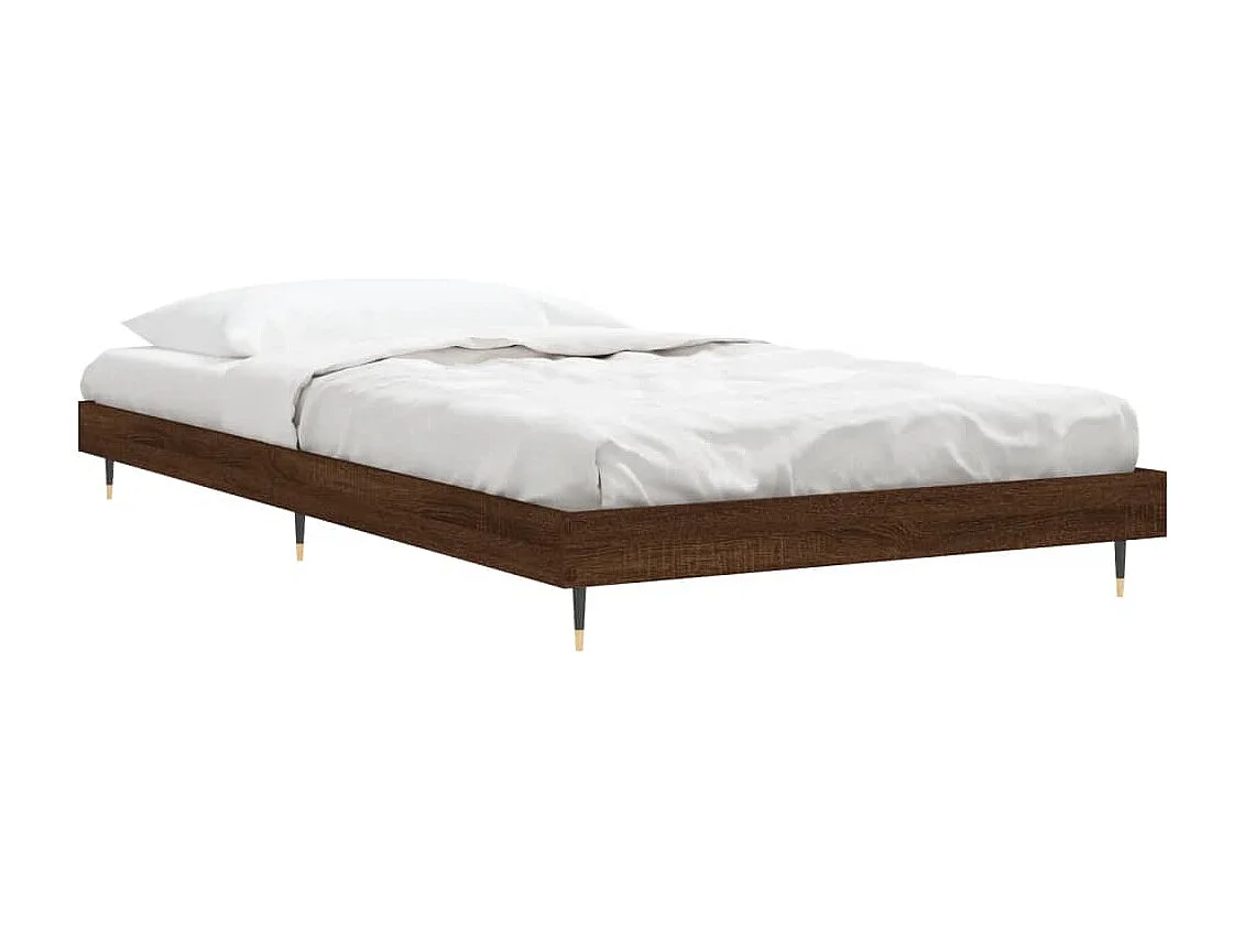 Cadre de lit sans matelas chêne marron 90x190cm bois ingénierie