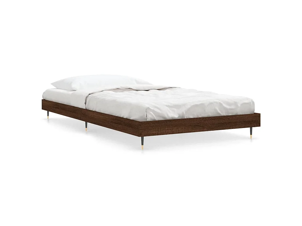Cadre de lit sans matelas chêne marron 90x190cm bois ingénierie