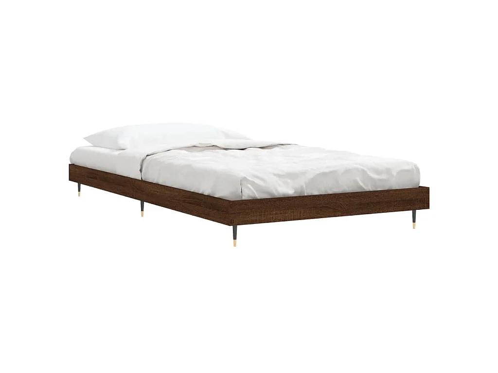 Cadre de lit sans matelas chêne marron 90x190cm bois ingénierie