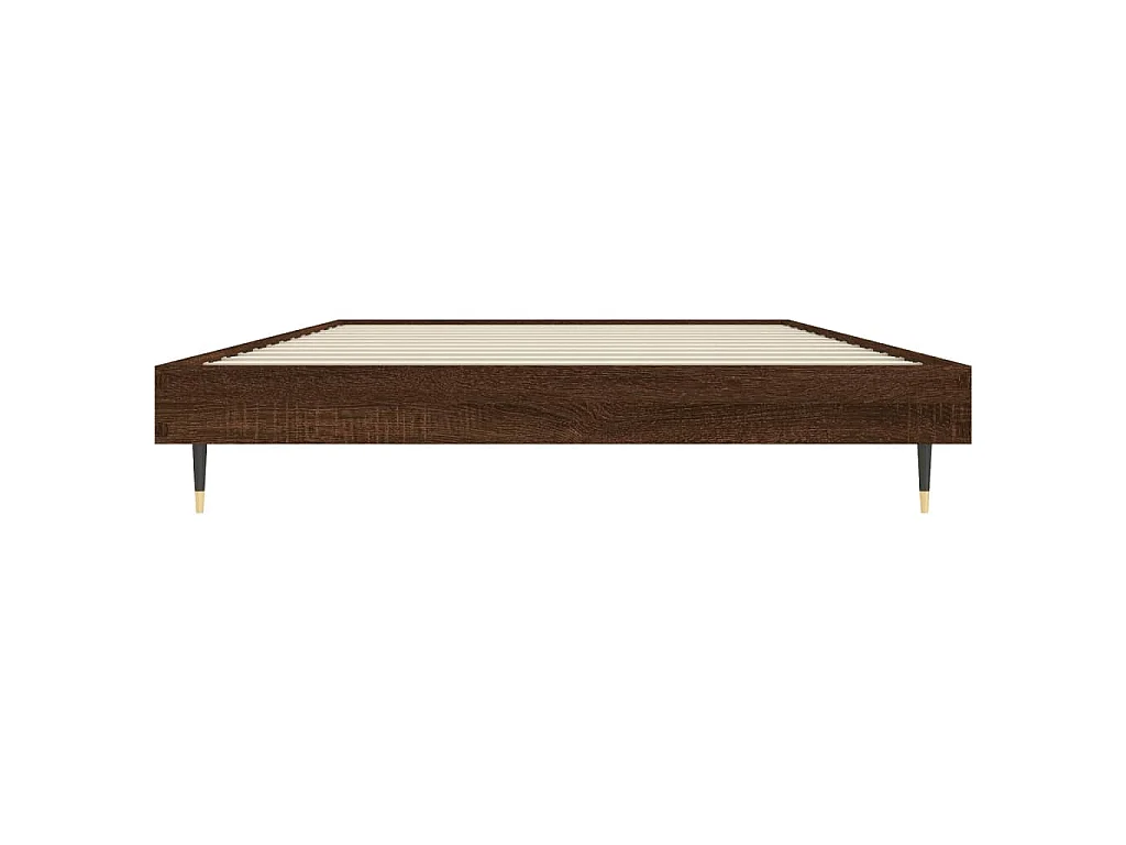 Cadre de lit sans matelas chêne marron 90x190cm bois ingénierie