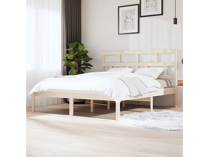 Estrutura de cama 180x200 cm super king madeira maciça