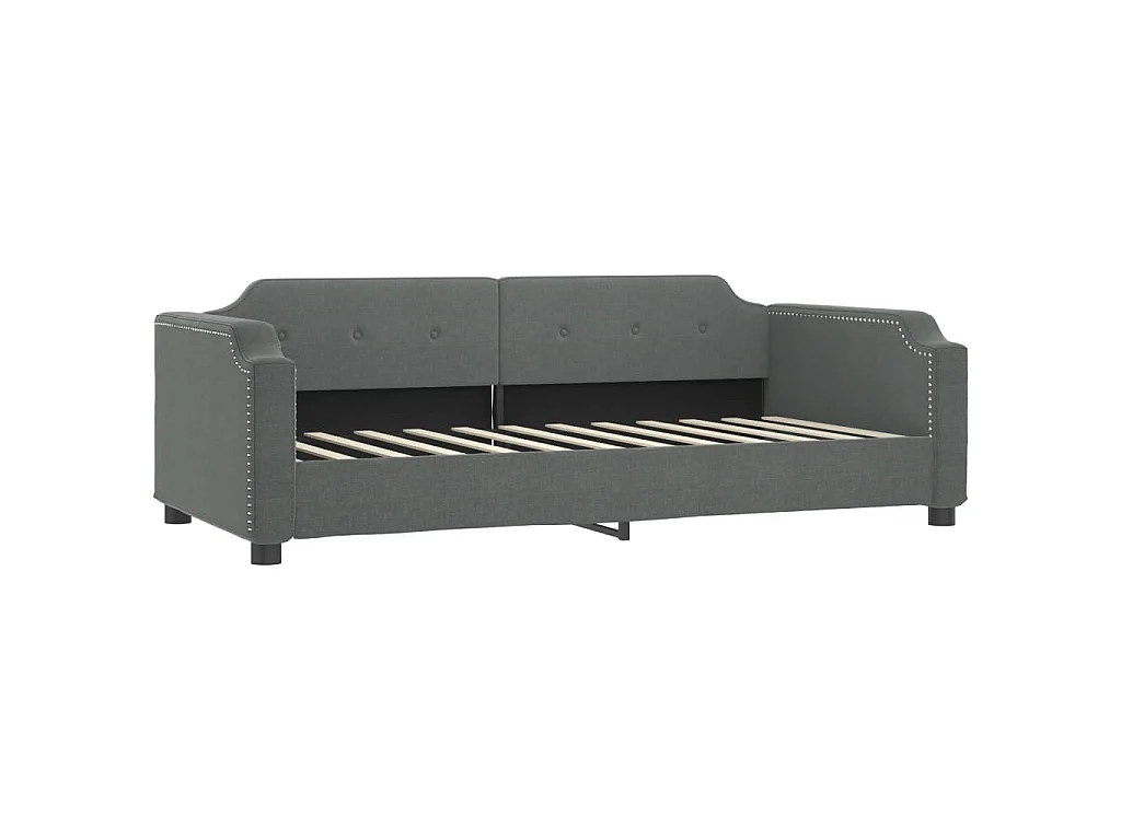 Slaapbank met onderschuifbed 90x200 cm stof donkergrijs