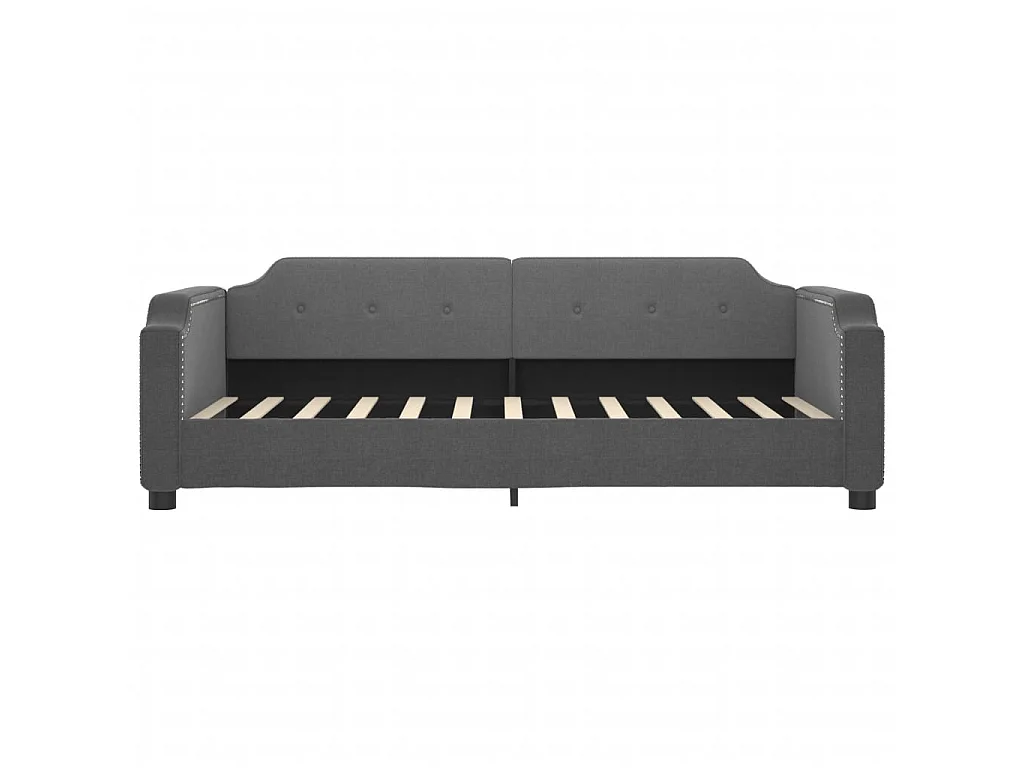 Slaapbank met onderschuifbed 90x200 cm stof donkergrijs