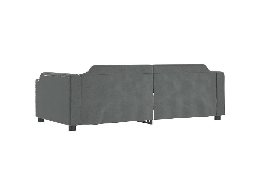 Slaapbank met onderschuifbed 90x200 cm stof donkergrijs
