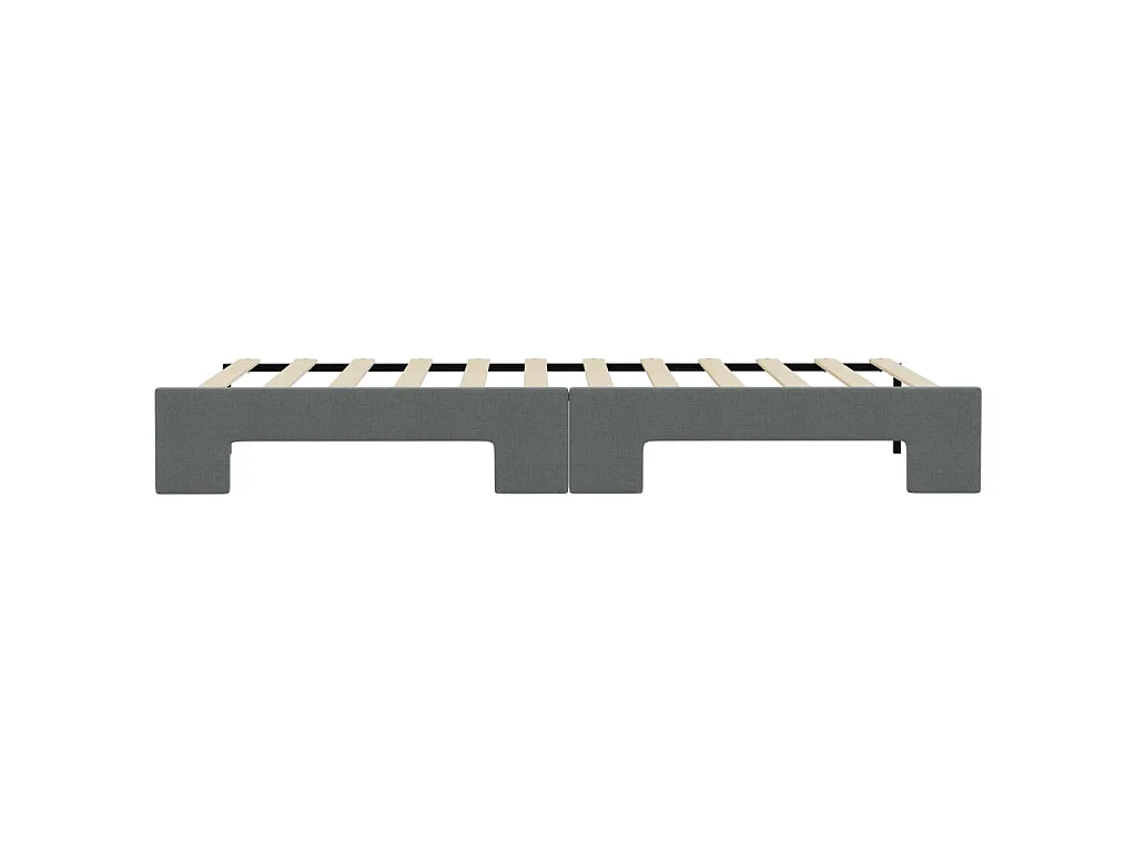 Slaapbank met onderschuifbed 90x200 cm stof donkergrijs