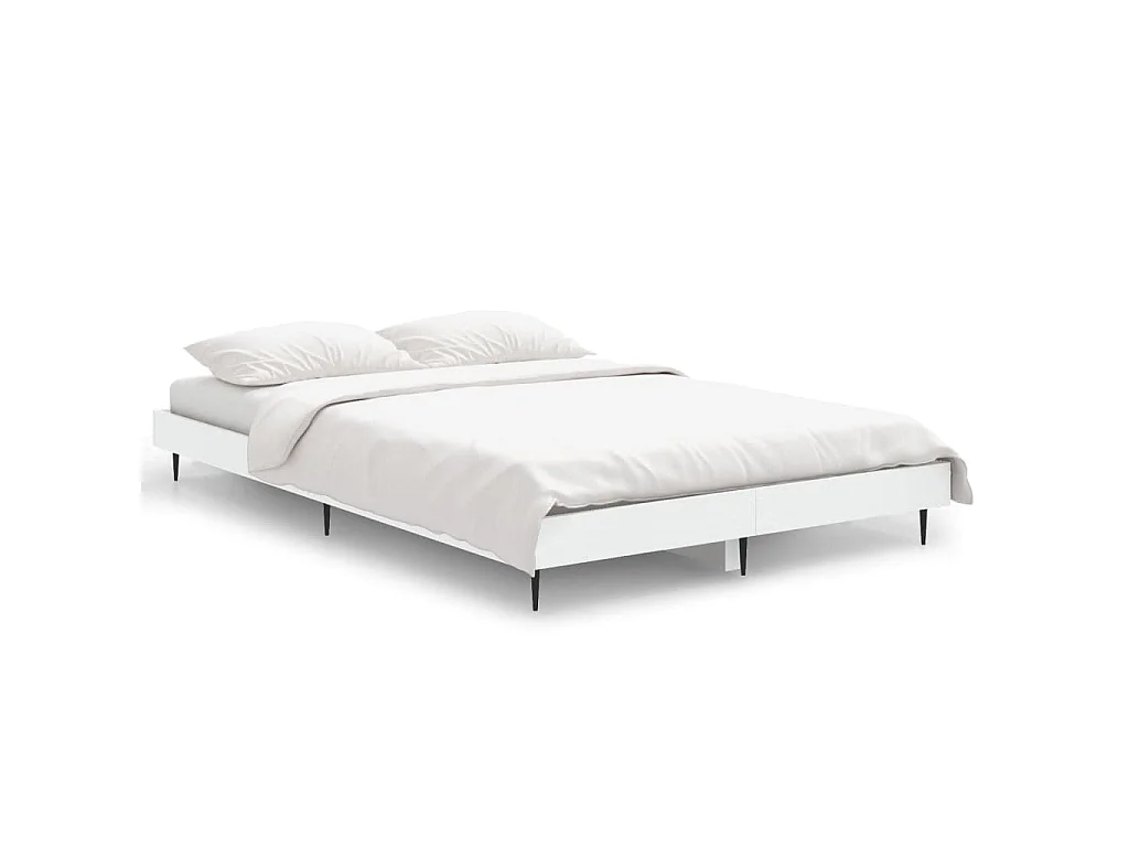 Cadre de lit sans matelas blanc 120x190 cm bois d'ingénierie