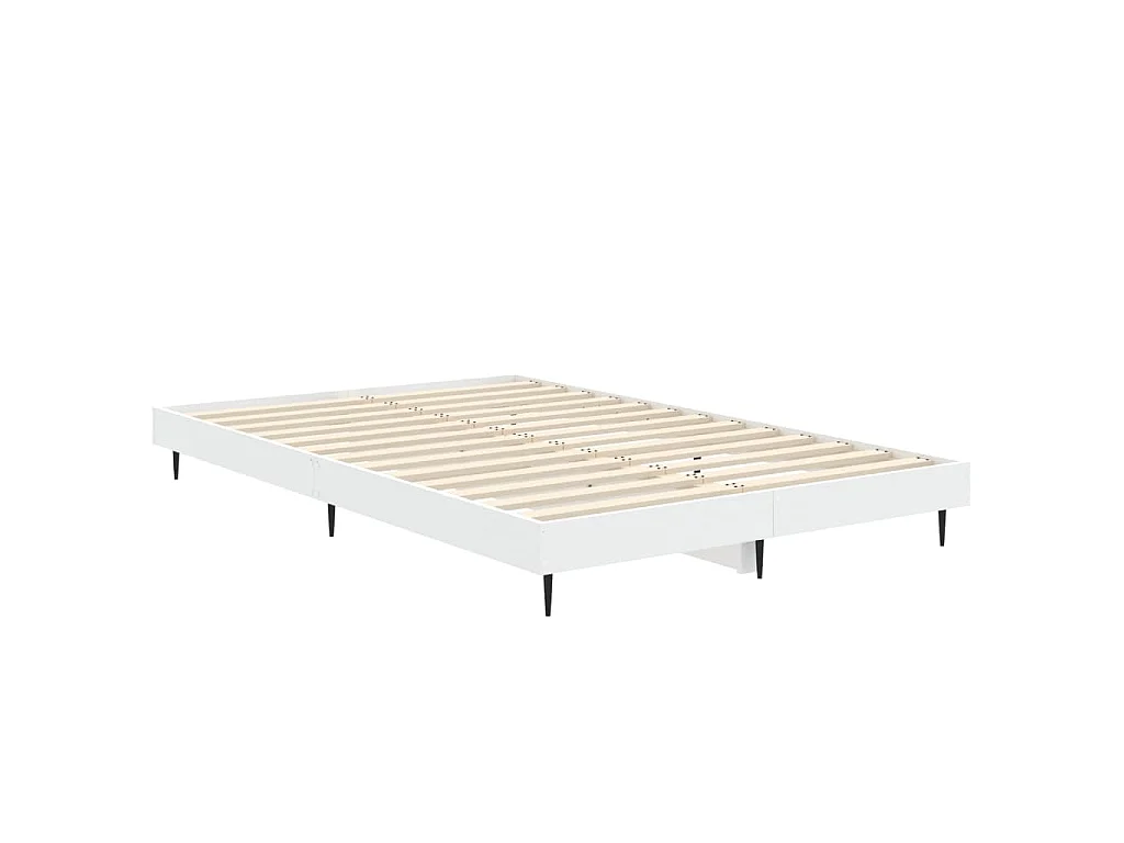 Cadre de lit sans matelas blanc 120x190 cm bois d'ingénierie