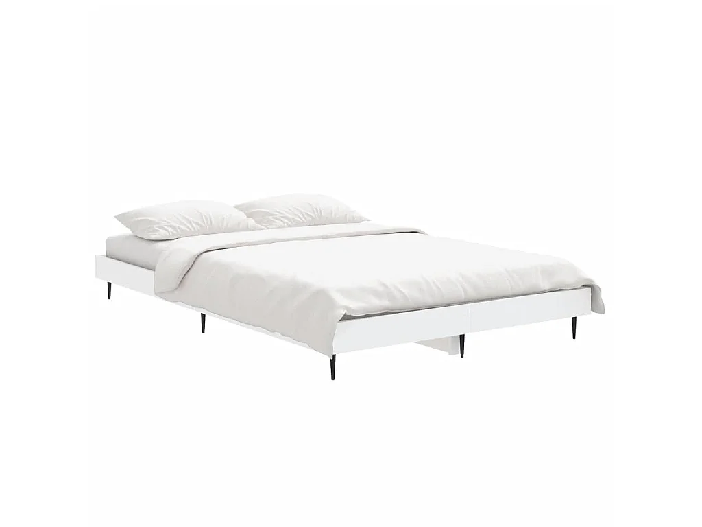 Cadre de lit sans matelas blanc 120x190 cm bois d'ingénierie