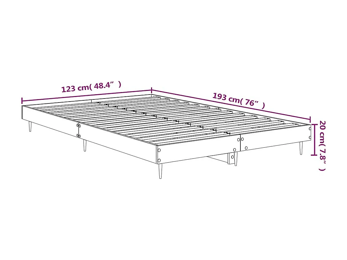 Cadre de lit sans matelas chêne sonoma 120x190 cm