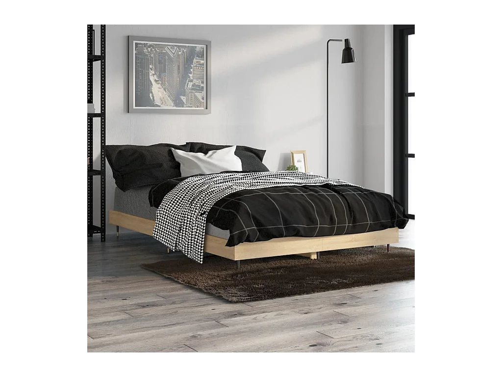Cadre de lit sans matelas chêne sonoma 120x190 cm